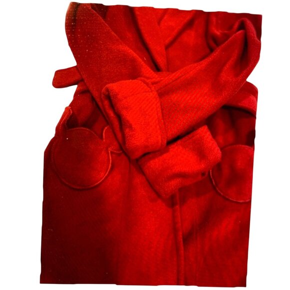 Disney Store Womens Size XL Mickey Mouse Santa Hat Robe Tie Belted Red Cozy Show - Picture 4 of 5